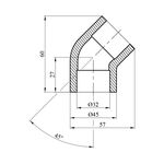 Колено 45° PPR Rozma 32 мм, фото , зображення 2 | SNABZHENIE.com.ua