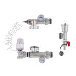 Коллекторная группа Karro 3/4 с термостатическим краном, никель, фото  | SNABZHENIE.com.ua