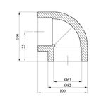 Колено 90° PPR Rozma 63 мм, фото , изображение 2 | SNABZHENIE.com.ua