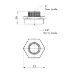 Переходник Karro 1 1/4"х1" ВН никелированный KR-3117, фото , изображение 2 | SNABZHENIE.com.ua