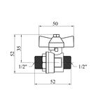 Шаровой кран Valves 1/2 НН PN30 с синей бабочкой, фото , изображение 2 | SNABZHENIE.com.ua