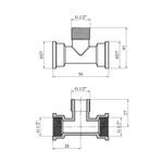 Тройник Karro 1/2 ВНВ нікельований KR-3213, фото , зображення 2 | SNABZHENIE.com.ua