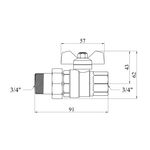 Кран-американка прямой STA LB 3/4 ВН PN40, никелированный, зеленый, фото , изображение 2 | SNABZHENIE.com.ua