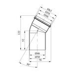 Колено для внутренней канализации Rozma 50 мм, угол 30°, фото , изображение 2 | SNABZHENIE.com.ua