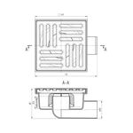 Трап ANIplast з горизонтальним випуском 50 мм, з нержавіючою решіткою 15х15 см TA5112EU, фото , зображення 2 | SNABZHENIE.com.ua