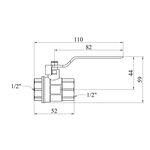 Шаровой кран Karro Standart+ 1/2 ВВ PN40, никелированный, с ручкой, фото , изображение 2 | SNABZHENIE.com.ua