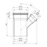 Тройник Rozma для внутренней канализации 100х50/45°, фото , изображение 2 | SNABZHENIE.com.ua