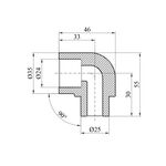 Колено 45° PPR Rozma 25 мм ВН, фото , зображення 2 | SNABZHENIE.com.ua