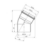 Коліно для внутрішньої каналізації Rozma 110х30°, фото , зображення 2 | SNABZHENIE.com.ua