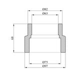 Муфта редукційна PPR Rozma 75х63 мм, фото , зображення 2 | SNABZHENIE.com.ua