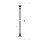 Газовый шланг Nikiforov 1/2 ВВ 150 см с латунными гайками белый, фото , изображение 2 | SNABZHENIE.com.ua