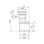 Редукція для внутрішньої каналізації Rozma 50х32 мм, фото , зображення 2 | SNABZHENIE.com.ua