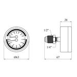 Термоманометр Karro 1/2х1/4 горизонтальний 63 мм KR-1086В, фото , зображення 2 | SNABZHENIE.com.ua