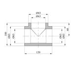 Тройник PPR Rozma 63 мм, фото , зображення 2 | SNABZHENIE.com.ua