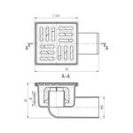 Трап ANIplast 50 мм с нержавеющей решеткой 10x10 см TA5102EU, фото , изображение 2 | SNABZHENIE.com.ua