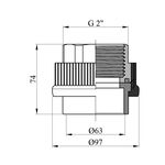 Муфта PPR Rozma 63х2 РВ, фото , изображение 2 | SNABZHENIE.com.ua