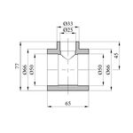 Переходник тройной PPR Rozma 50х25х50 мм, фото , изображение 2 | SNABZHENIE.com.ua