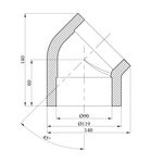 Колено 45° PPR Rozma 90 мм, фото , зображення 2 | SNABZHENIE.com.ua