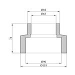 Муфта редукційна PPR Rozma 90х63 мм, фото , зображення 2 | SNABZHENIE.com.ua