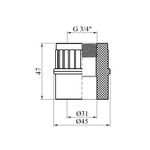 Муфта PPR Rozma 32x3/4 РВ, фото , зображення 2 | SNABZHENIE.com.ua