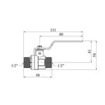 Кран шаровий STA 1/2 НН PN30 ручка, нікельований, фото , зображення 2 | SNABZHENIE.com.ua