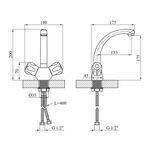 Змішувач для раковини Kroner KRP Hamburg - C010, фото , зображення 2 | SNABZHENIE.com.ua