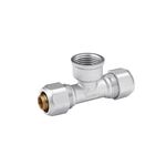 Тройник металлопластиковый Karro 16х1/2х16 никелированный KR-0720, фото  | SNABZHENIE.com.ua