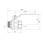 Кран шаровой Karro Standard 2 ВН PN30, никелированный, ручка, фото , изображение 2 | SNABZHENIE.com.ua