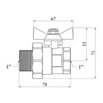 Кран-американка STA 1 ВН PN25 бабочка, никельований, фото , зображення 2 | SNABZHENIE.com.ua