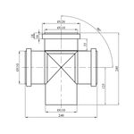 Крестовина Rozma 110х110х110/90° для внутренней канализации, фото , изображение 2 | SNABZHENIE.com.ua