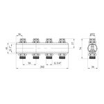 Коллектор регулирующий Karro 4 выхода 1х3/4 с вентилем, латунный, фото , изображение 2 | SNABZHENIE.com.ua