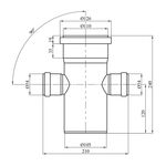 Крестовина Rozma 110х50х50/90° для внутренней канализации, фото , изображение 2 | SNABZHENIE.com.ua