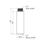 Удлинитель Karro 1/2 ВН, хромированный, L=80 мм, KR-3209, фото , изображение 2 | SNABZHENIE.com.ua