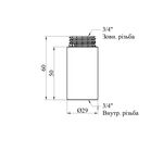 Удлинитель Karro 3/4 ВН хромированный, L=50 мм, KR-3209, фото , изображение 2 | SNABZHENIE.com.ua