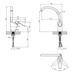 Смеситель кухонный Kroner KRM Odra - C034, фото , изображение 2 | SNABZHENIE.com.ua