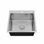 Мойка кухонная Kroner KRP Gebürstet 5050HM (3.0/1.0 мм), фото , изображение 3 | SNABZHENIE.com.ua