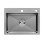 Мойка кухонная Kroner KRP Gebürstet 5843HM (3.0/1.0 мм), фото  | SNABZHENIE.com.ua