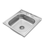 Мойка кухонная накладная Kroner KRP Satin 5050 (0,6 мм), фото , изображение 3 | SNABZHENIE.com.ua