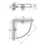 Угловая полка для ванной комнаты Kroner KRM Elbe - ACG2921-1, фото , изображение 2 | SNABZHENIE.com.ua