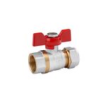 Кран шаровий металлопластиковий Karro 16х1/2 РВ бабочка, никельований, фото  | SNABZHENIE.com.ua