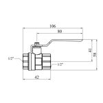 Кран шаровий STA 1/2 ВВ PN30 ручка, нікельований, фото , зображення 2 | SNABZHENIE.com.ua