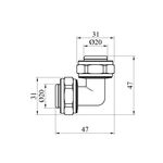 Коліно металопластикове STA (DN) 20x20 нікельоване, фото , зображення 2 | SNABZHENIE.com.ua