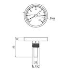 Термометр Karro 1/2 63 мм 120°С KR-1039, фото , зображення 2 | SNABZHENIE.com.ua