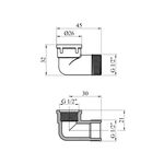 Уголок удлиненный STA 1/2 ВН латунный, фото , изображение 2 | SNABZHENIE.com.ua