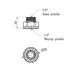Переход STA 1/2х3/8 ВН латунний, фото , зображення 2 | SNABZHENIE.com.ua