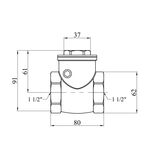 Лепестковий клапан Karro 1 1/2 ВВ латунний KR-107, фото , зображення 2 | SNABZHENIE.com.ua