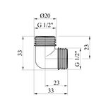 Уголок STA 1/2 НН латунний, фото , зображення 2 | SNABZHENIE.com.ua