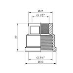 Муфта переходная STA 3/4х1/2 ВВ латунная, фото , изображение 2 | SNABZHENIE.com.ua