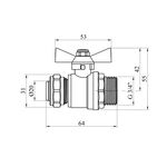 Кран шаровий металопластиковий STA (DN) 20х3/4 РН нікельований, фото , зображення 2 | SNABZHENIE.com.ua
