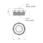 Футорка STA 1х1 1/4 ВН латунна, фото , зображення 2 | SNABZHENIE.com.ua